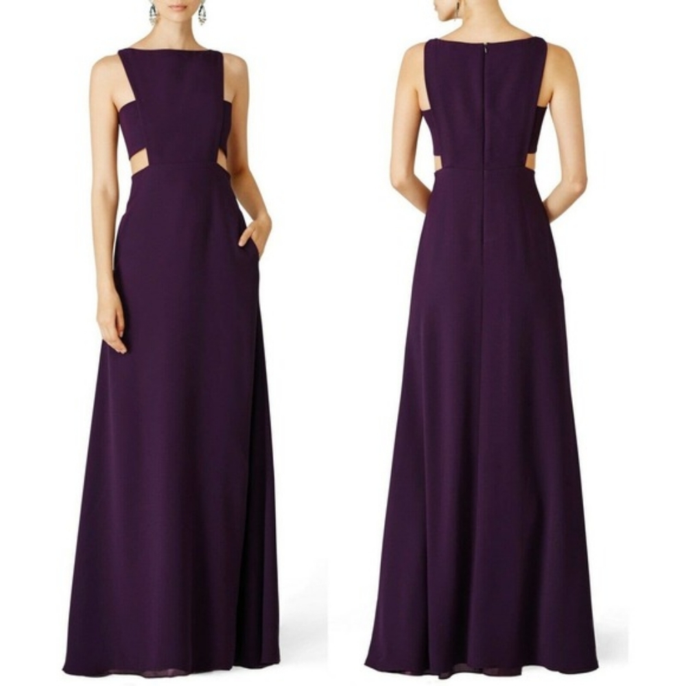 Jill Jill Stuart Elderberry Purple Side Cutout Gown size 4